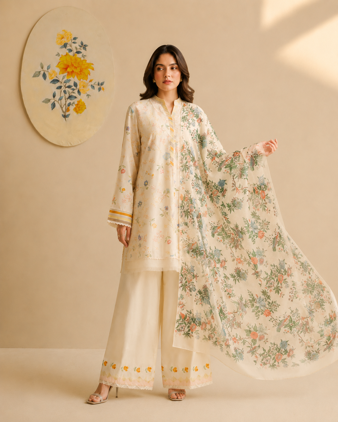 Karivani Luxury Floral Cotton Dupatta