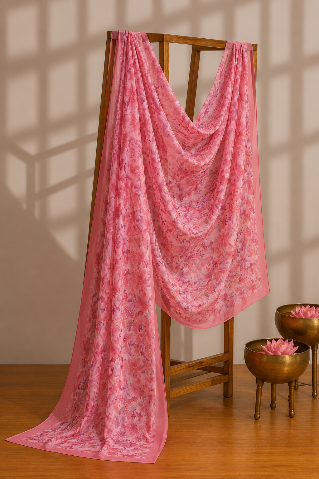 Karivani Luxury Floral Cotton Dupatta