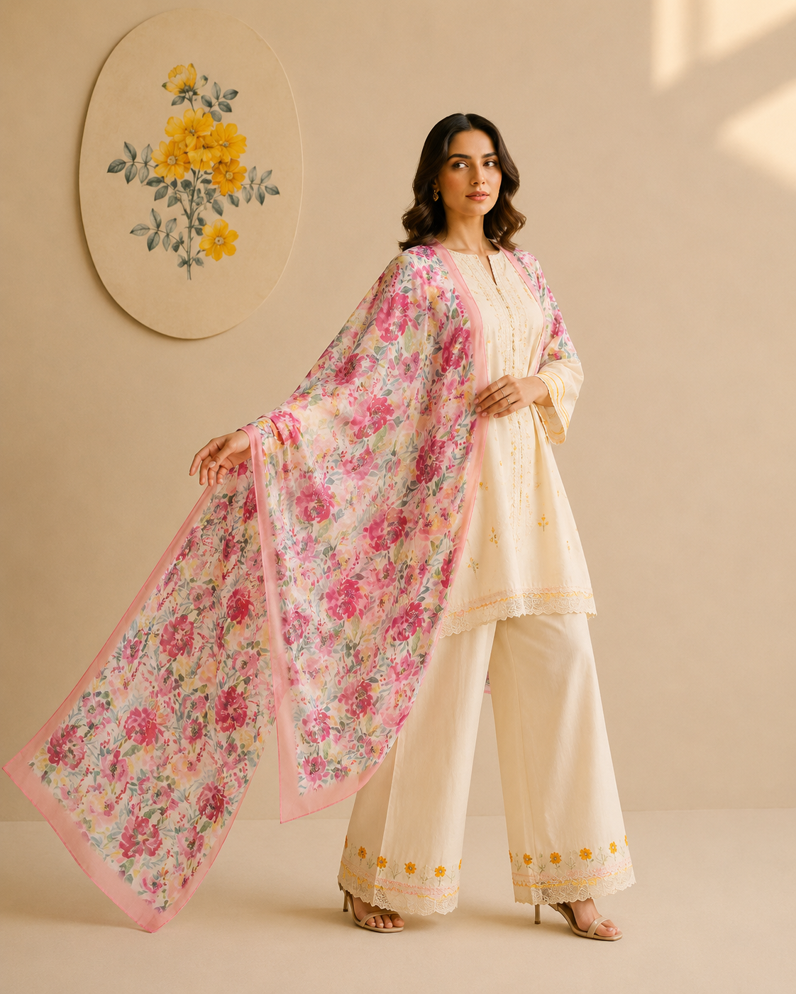 Karivani Luxury Floral Cotton Dupatta