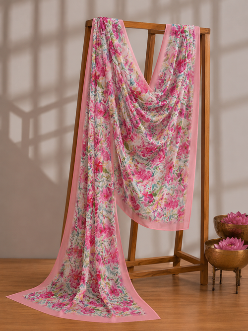 Karivani Luxury Floral Cotton Dupatta
