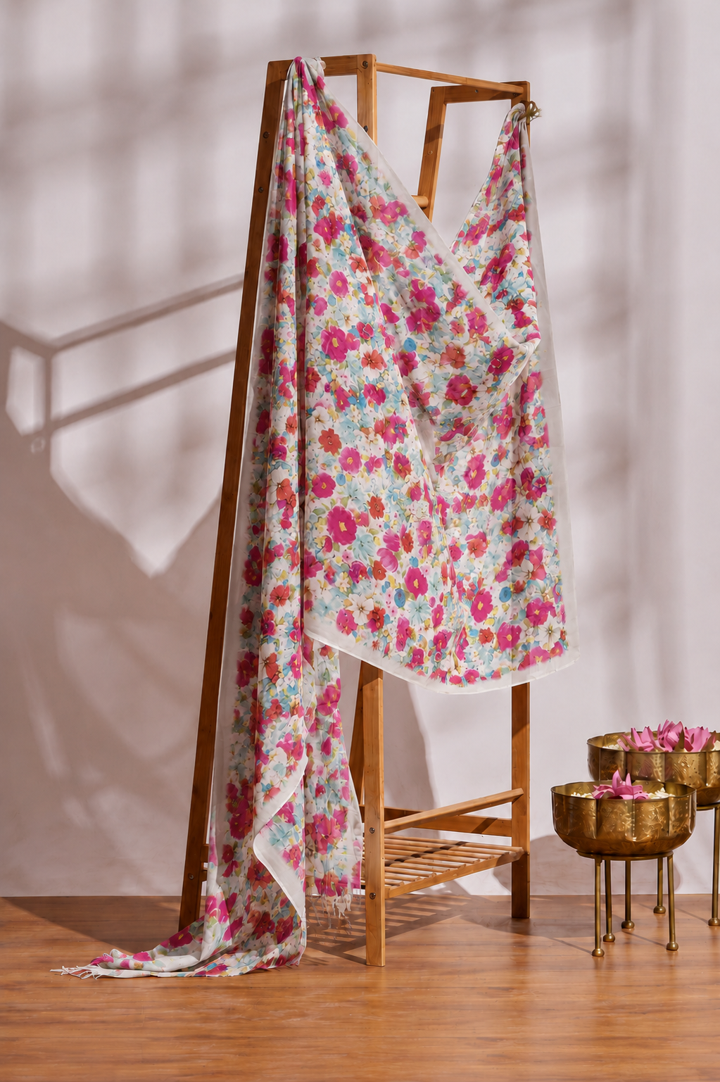 Karivani Luxury Floral Cotton Dupatta