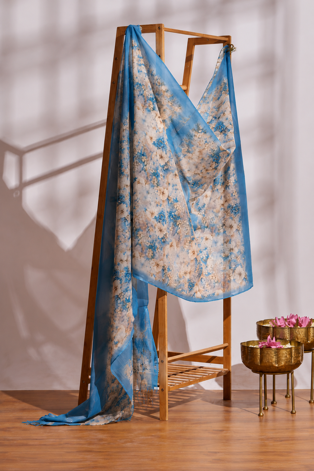 Karivani Luxury Floral Cotton Dupatta