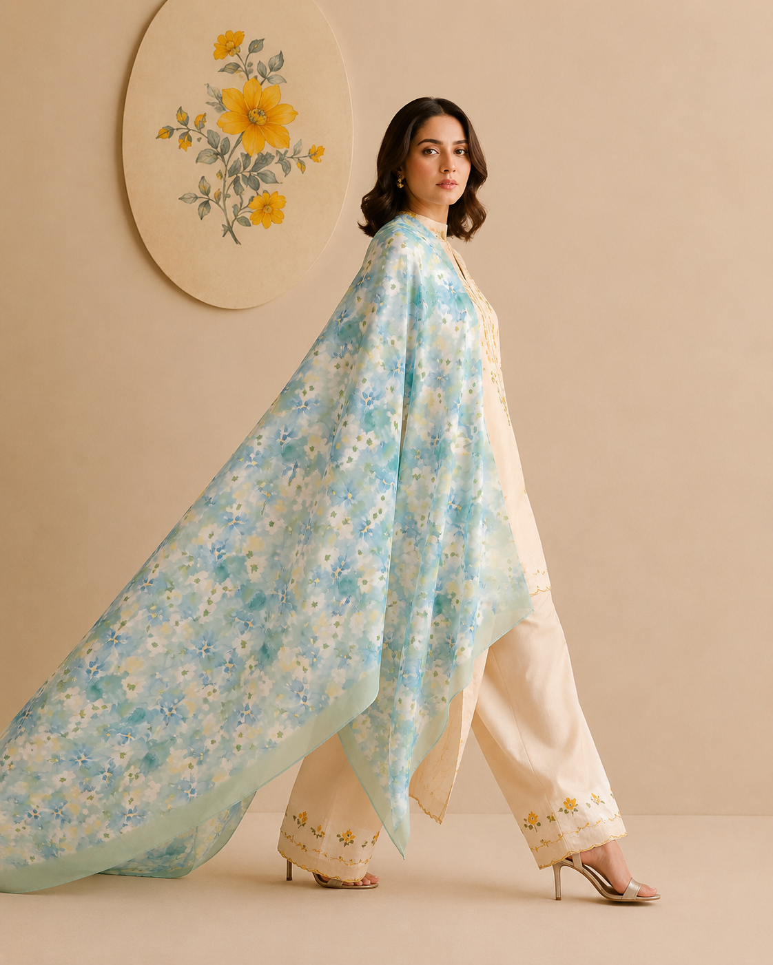 Karivani Luxury Floral Cotton Dupatta