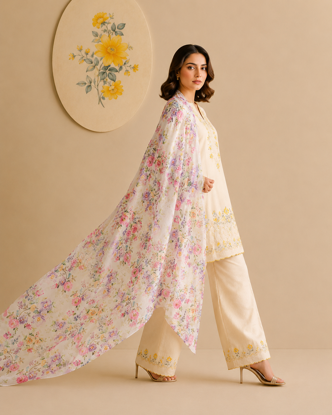 Karivani Luxury Floral Cotton Dupatta