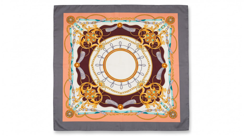 Boho Paisley Print Satin Square Scarf