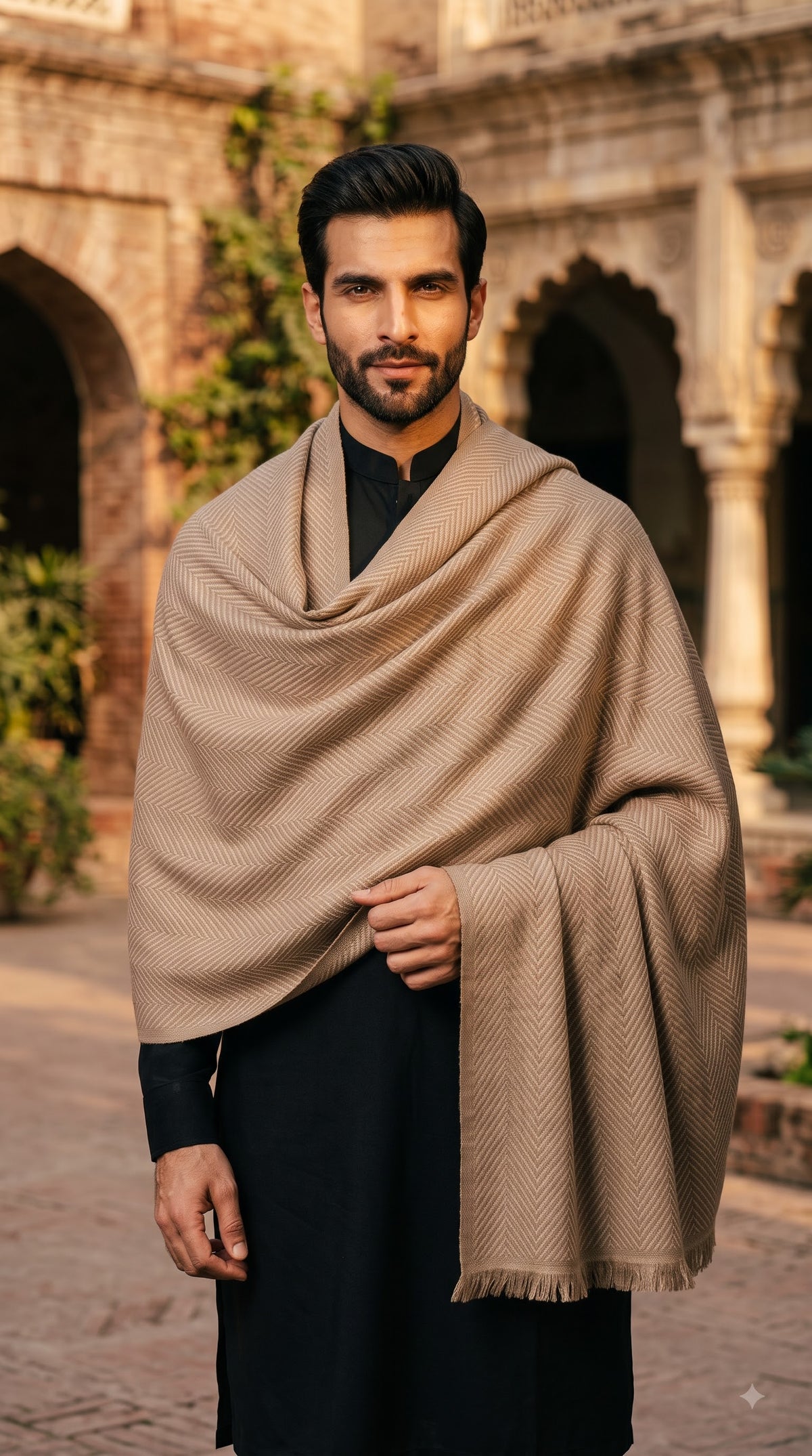 Poly Viscose Fisherman Textured Stole