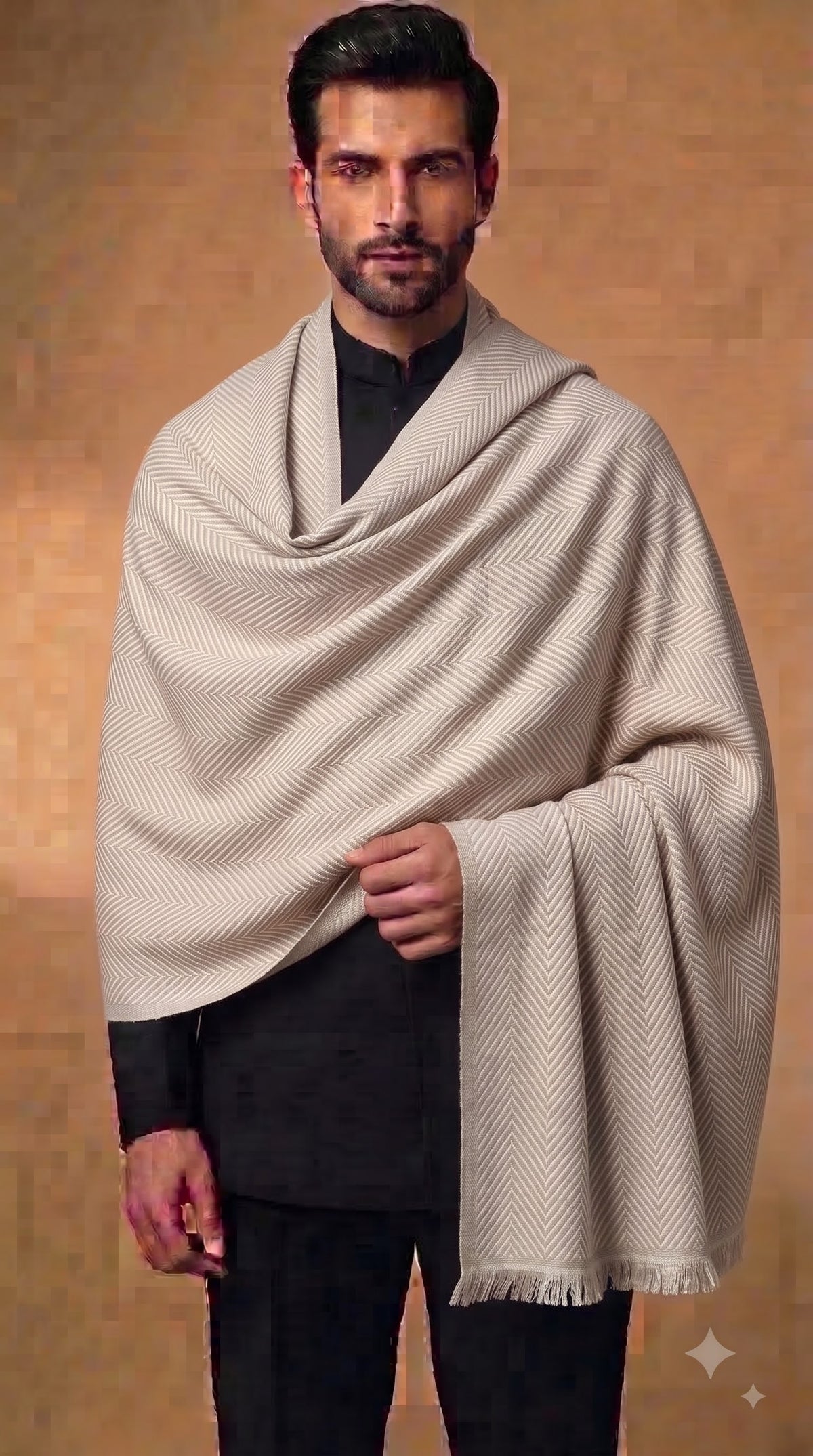 Poly Viscose Fisherman Textured Stole