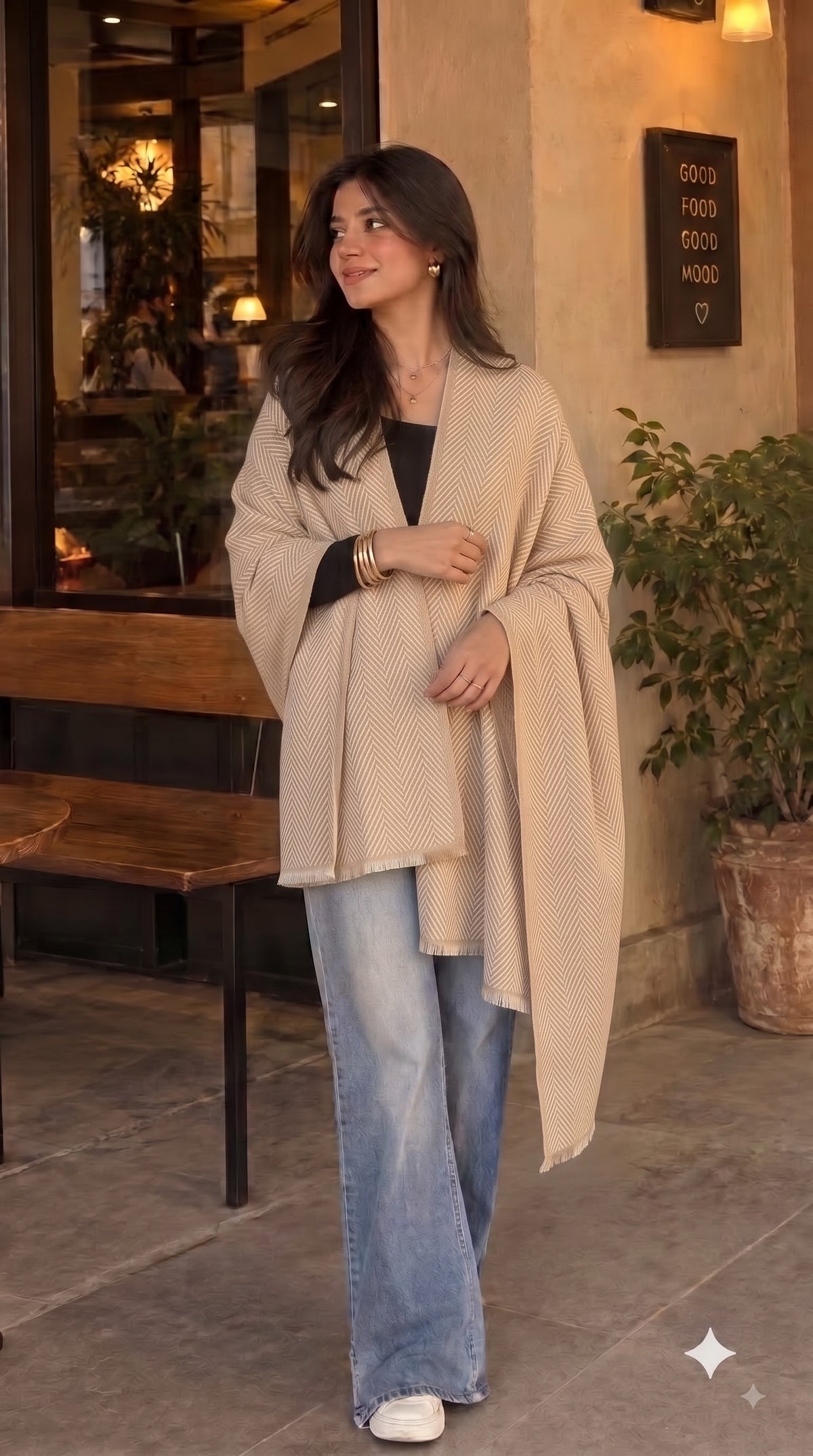 Poly Viscose Fisherman Textured Stole