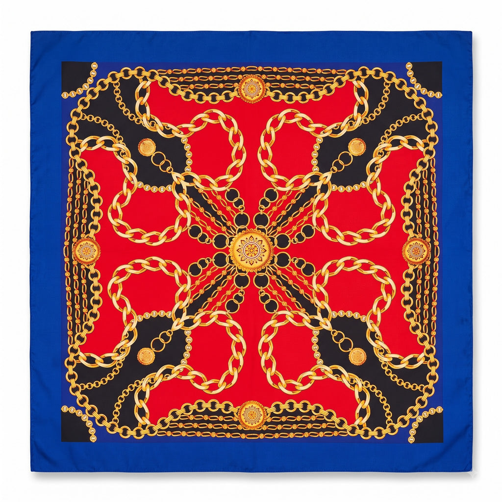 Boho Paisley Print Satin Square Scarf