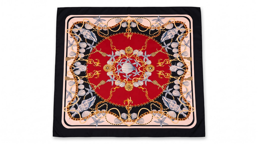 Boho Paisley Print Satin Square Scarf