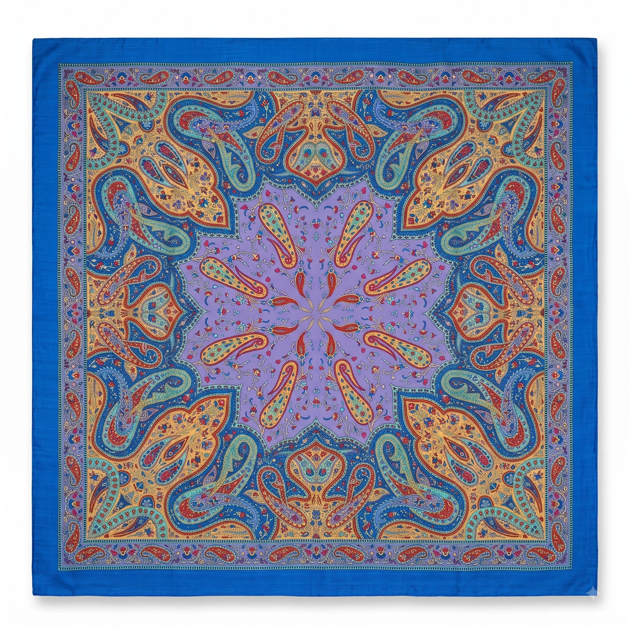 Silk Square Scarf: Vintage Paisley Print (100x100cm)