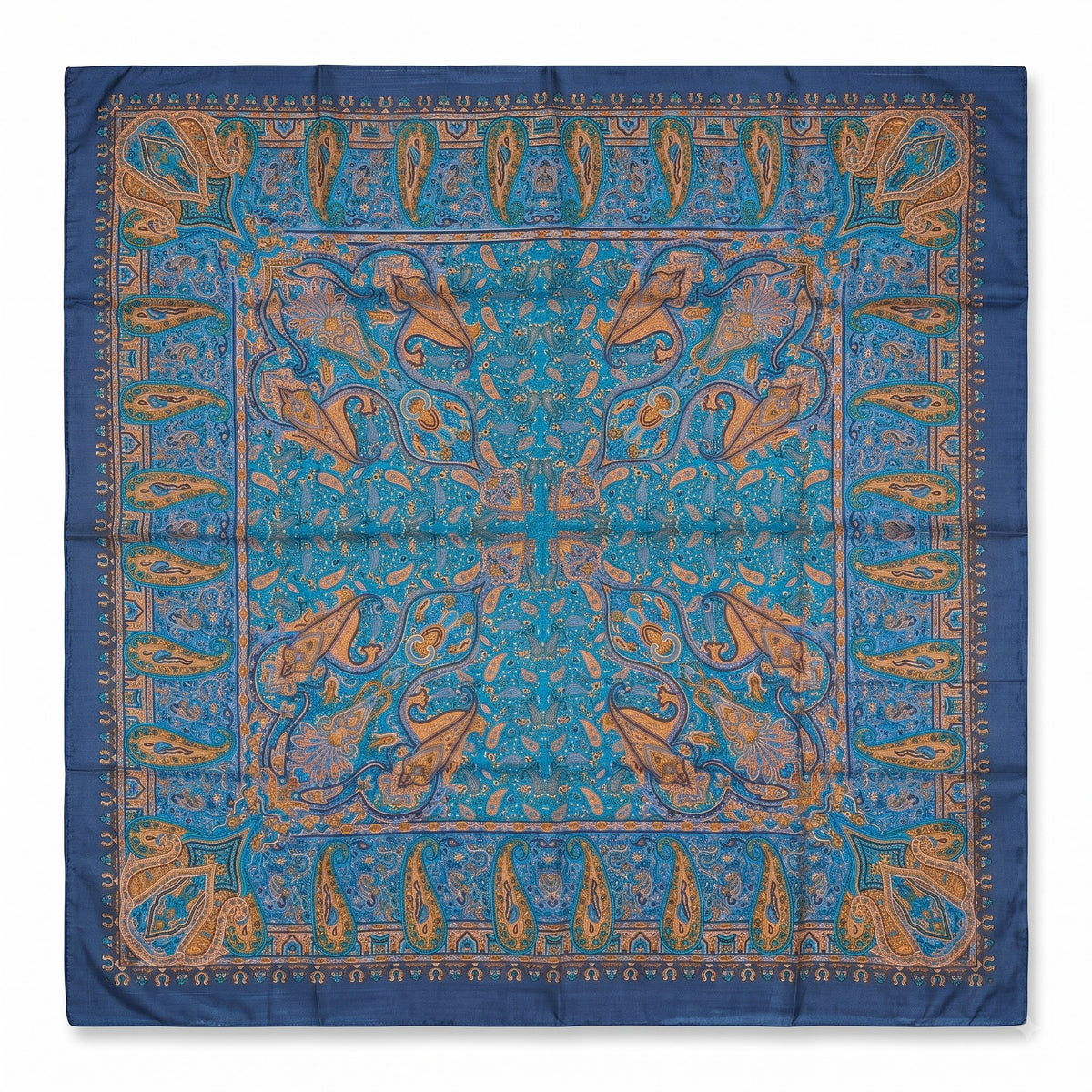 Silk Square Scarf: Vintage Paisley Print (100x100cm)