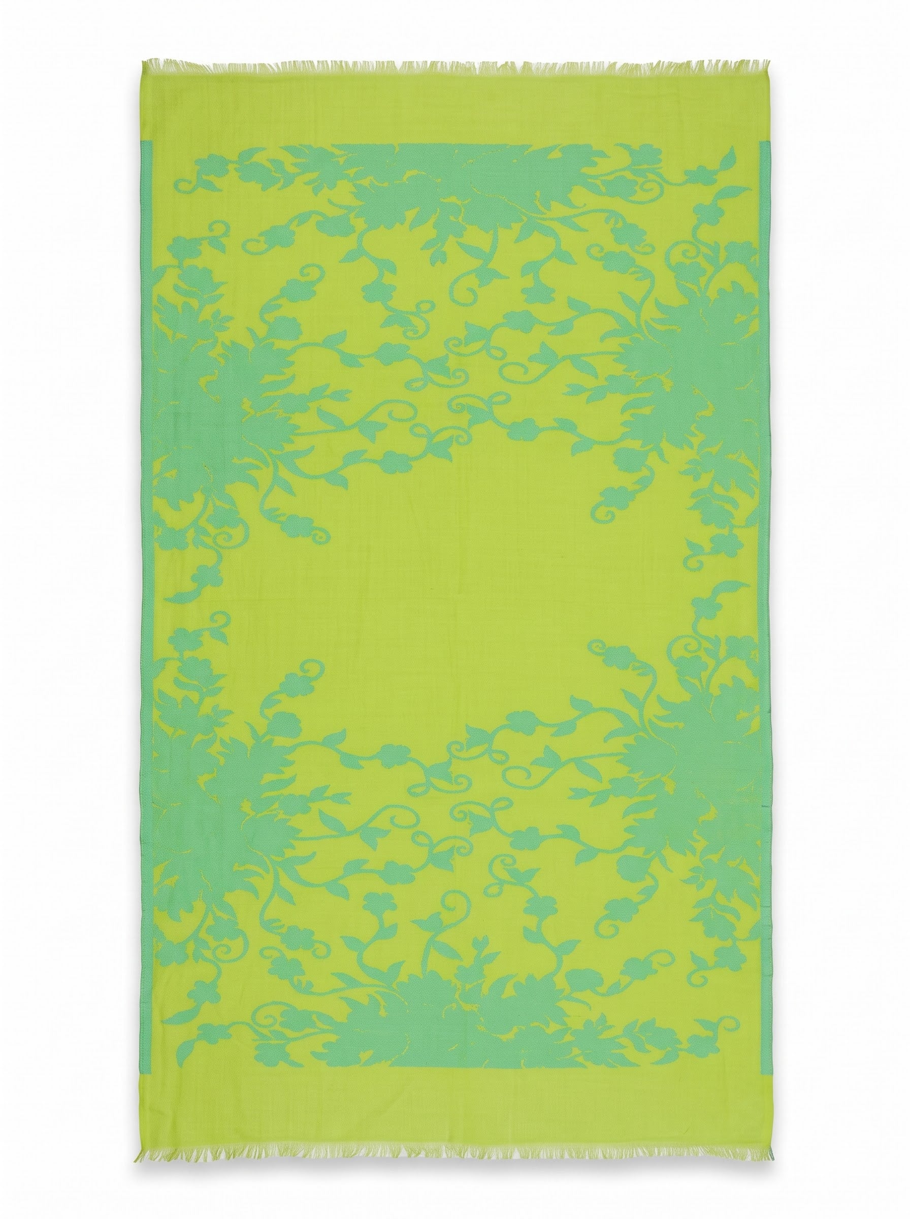Cotton Jacquard Stole - Green