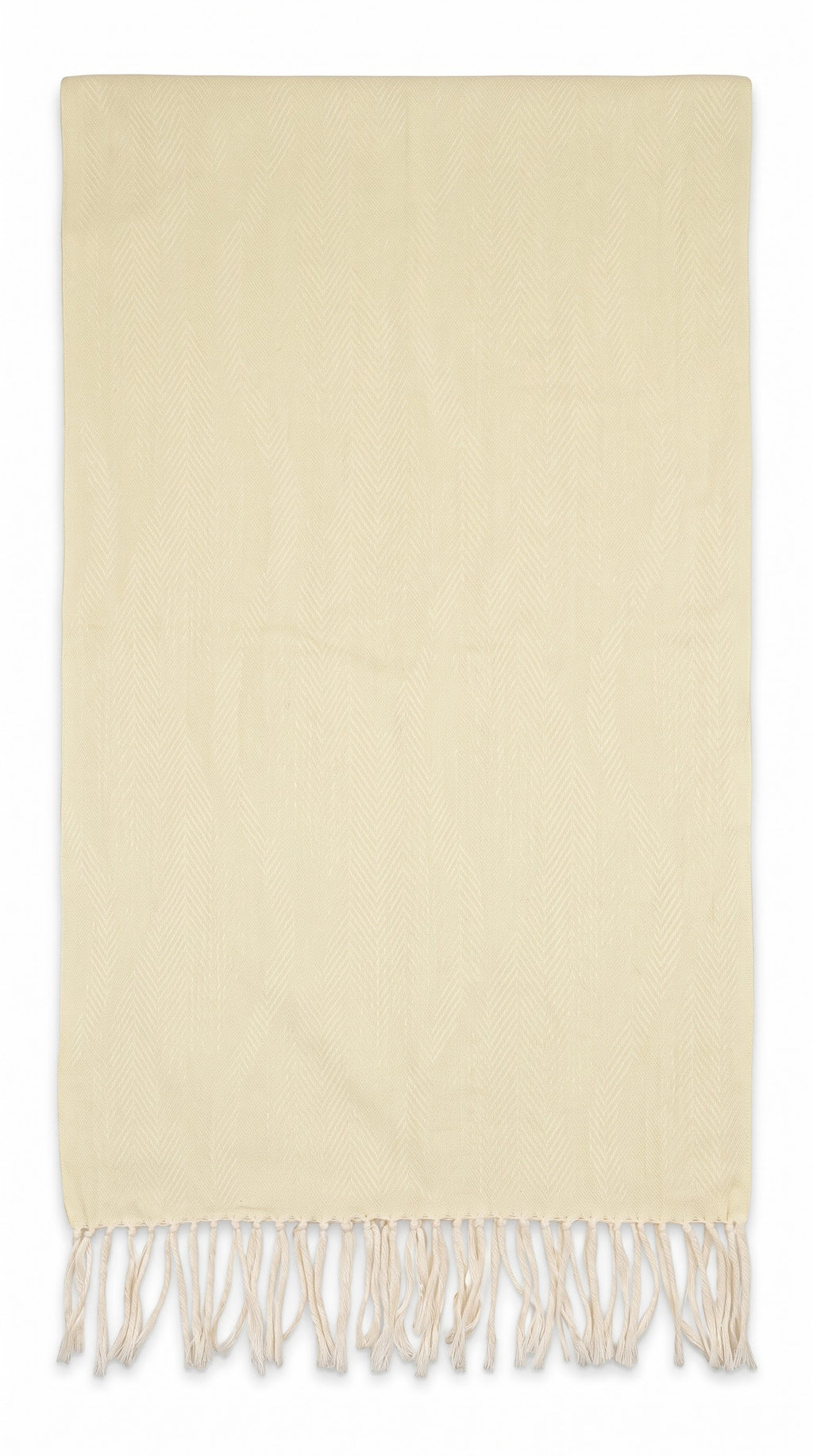Wave Herringbone Textured Polyester Stole with Tassels