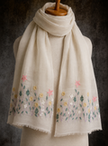 Multicolor Embroidered Linen Stole