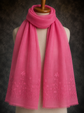 Tone-on-Tone Embroidered Linen Stole