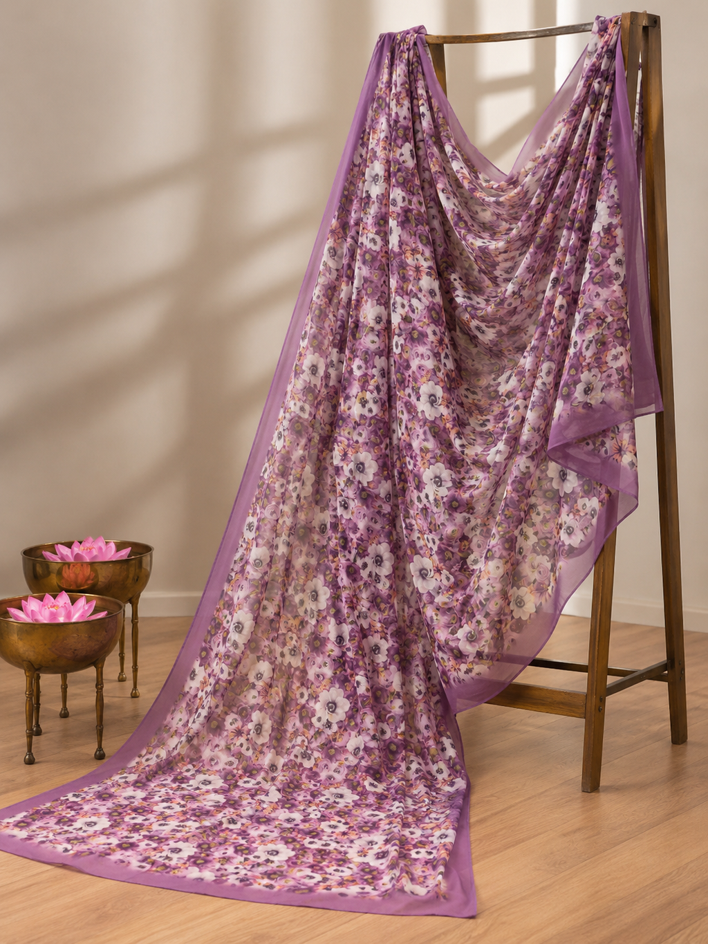 Karivani Luxury Floral Cotton Dupatta