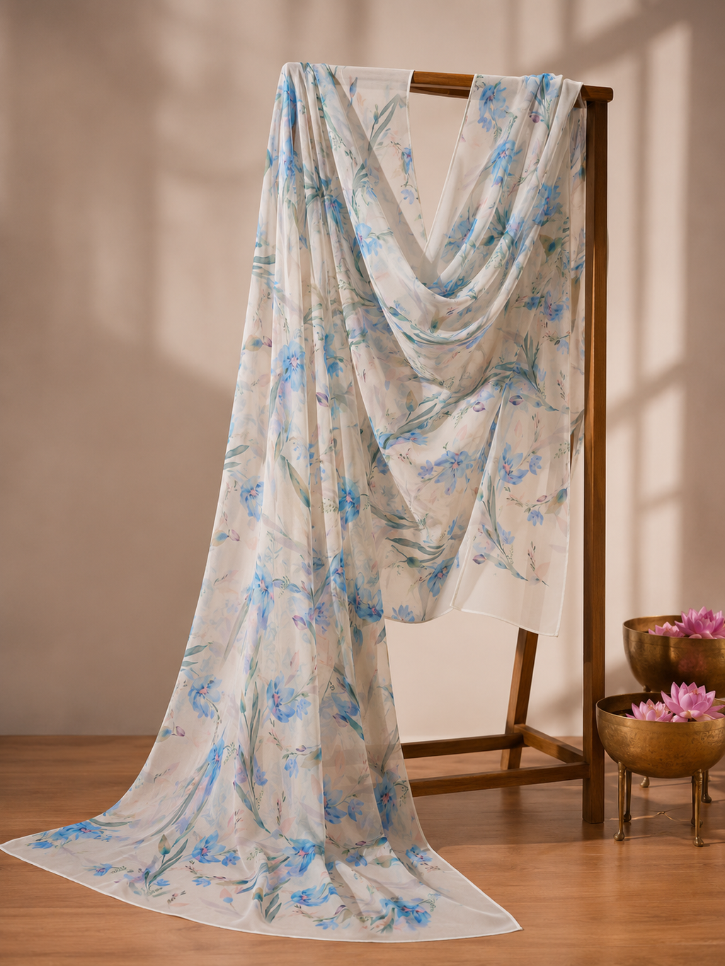 Karivani Luxury Floral Cotton Dupatta