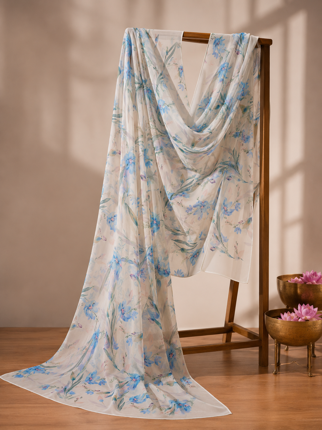 Karivani Luxury Floral Cotton Dupatta