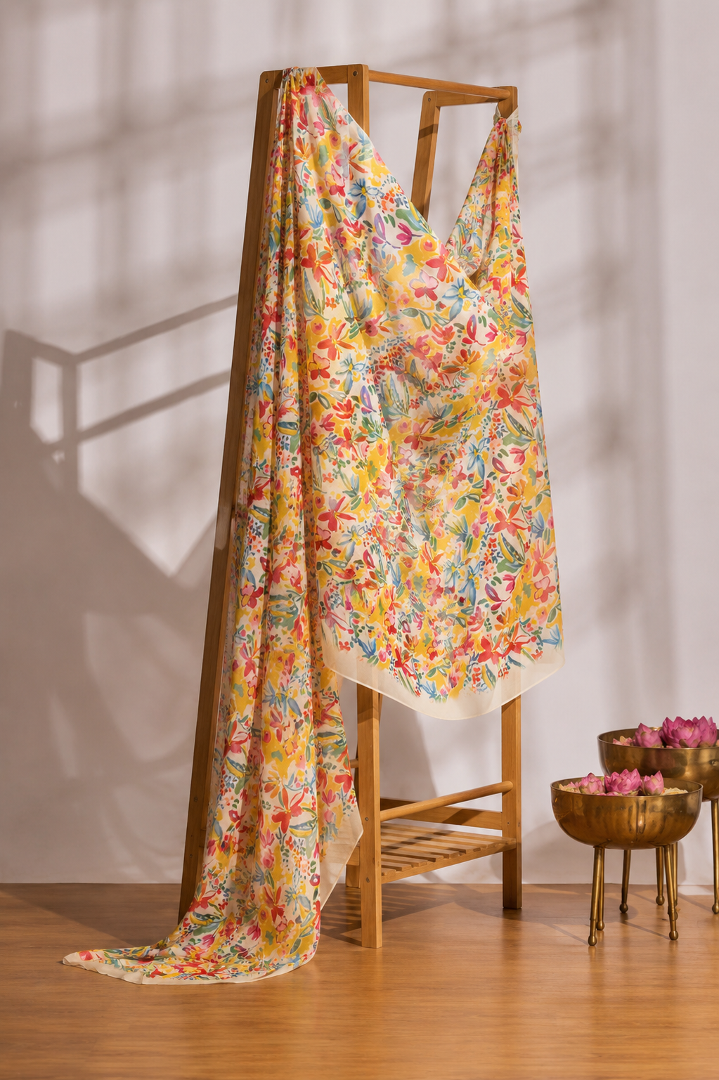 Karivani Luxury Floral Cotton Dupatta