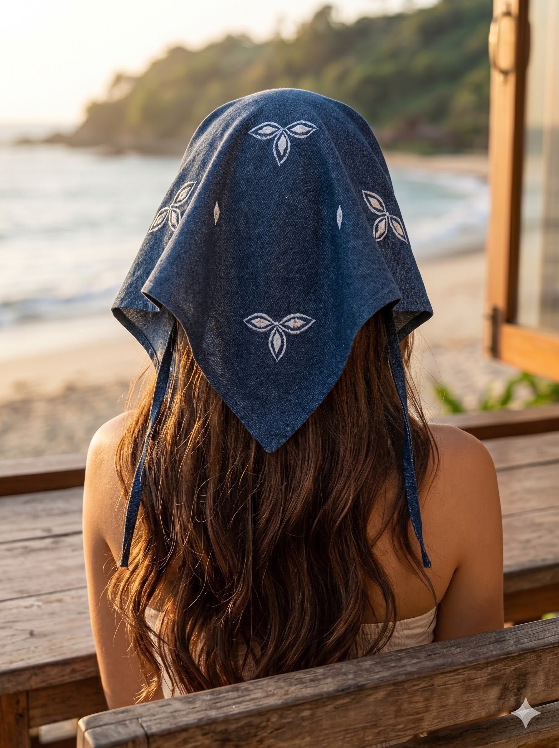 Denim Head Scarf