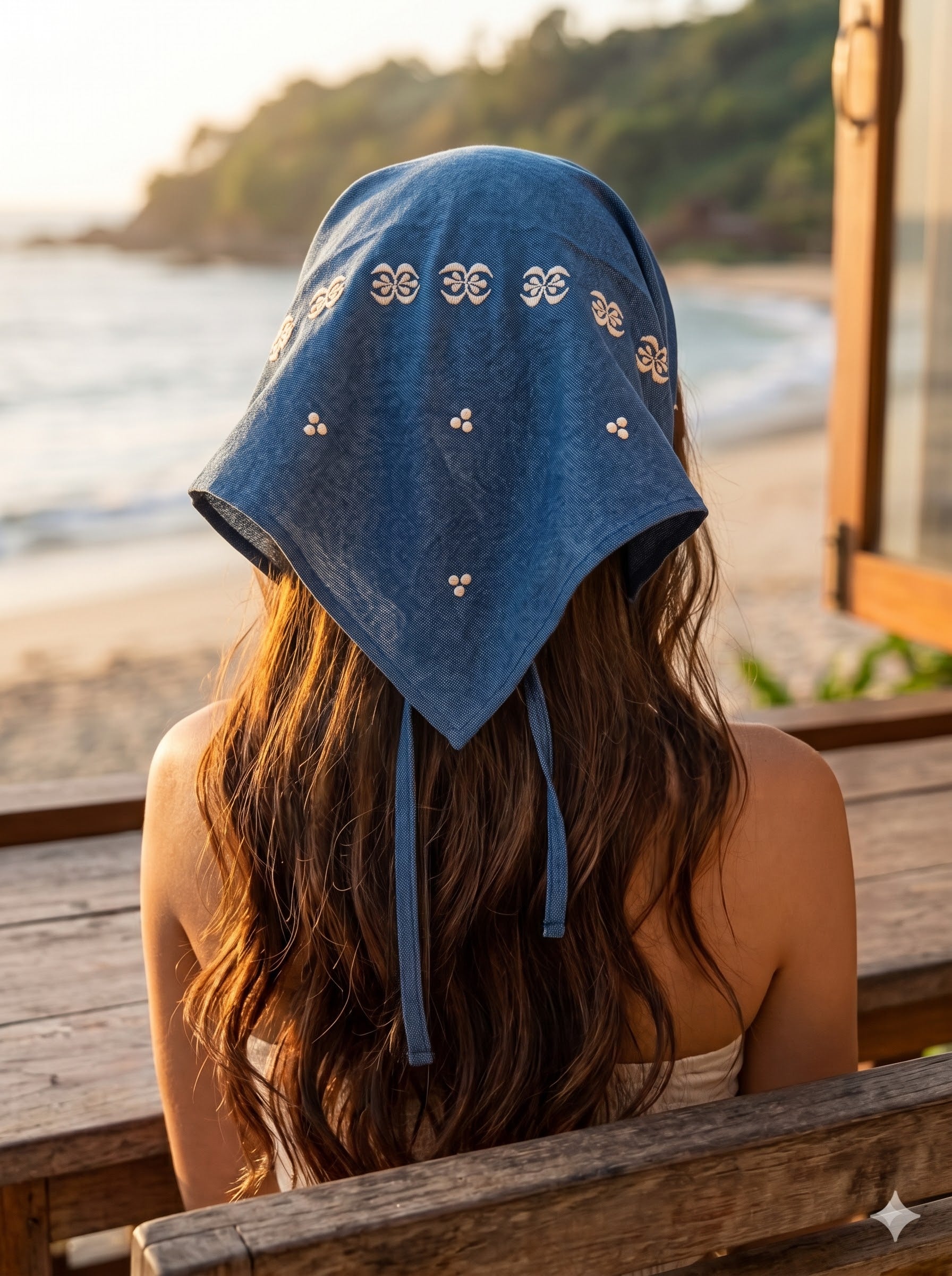 Denim Head Scarf