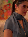 Charcoal Grey Solid Cotton Stole