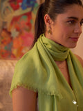 Green Solid Cotton Stole