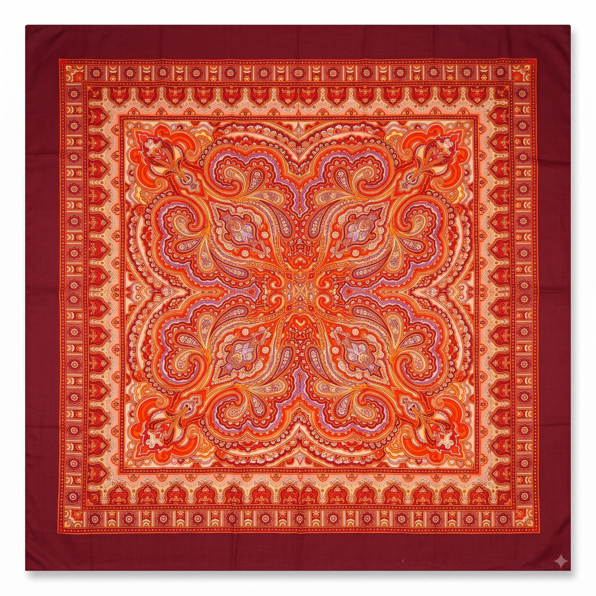 Boho Paisley Print Satin Square Scarf