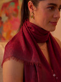 Wine Solid Cotton Stole