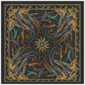Vintage Paisley Motif Pure Silk Square Scarf | 100x100 cm