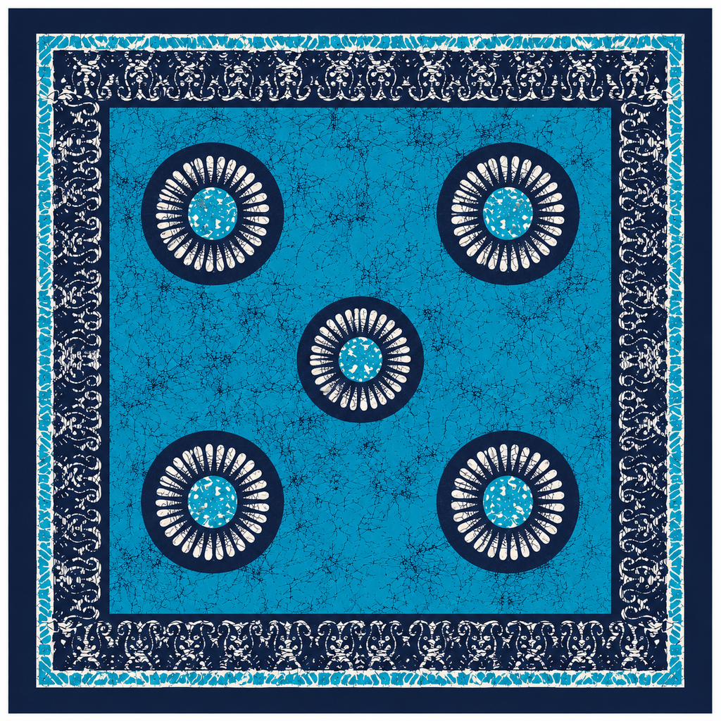 Hand-Dyed Batik Pure Silk Square scarf | 100x100 cm