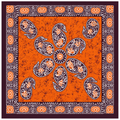 Hand-Dyed Batik Pure Silk Square scarf | 100x100 cm