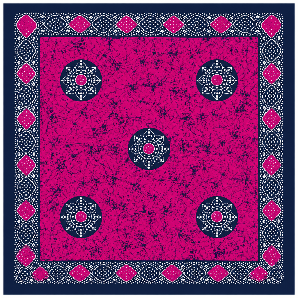 Batik Print Pure Silk Square scarf | 100x100 cm