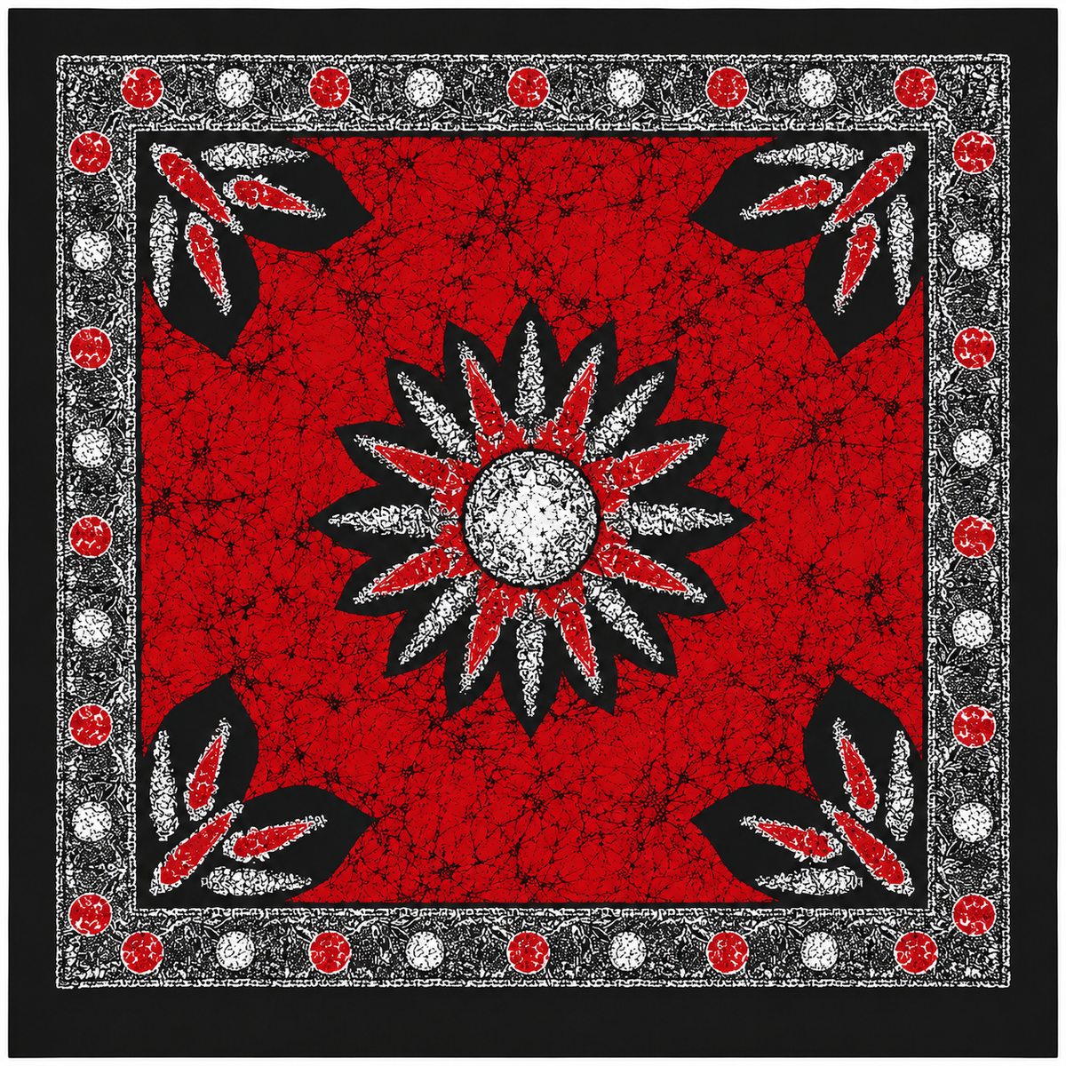 Batik Print Pure Silk Square scarf | 100x100 cm