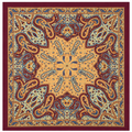 Vintage Paisley Motif Pure Silk Square Scarf | 100x100 cm