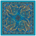 Vintage Paisley Motif Pure Silk Square Scarf | 100x100 cm