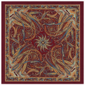 Vintage Paisley Motif Pure Silk Square Scarf | 100x100 cm