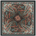 Vintage Paisley Motif Pure Silk Square Scarf | 100x100 cm