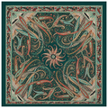 Vintage Paisley Motif Pure Silk Square Scarf | 100x100 cm
