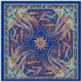Vintage Paisley Motif Pure Silk Square Scarf | 100x100 cm