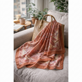 Vintage Paisley Motif Pure Silk Square Scarf | 100x100 cm