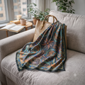 Vintage Paisley Motif Pure Silk Square Scarf | 100x100 cm