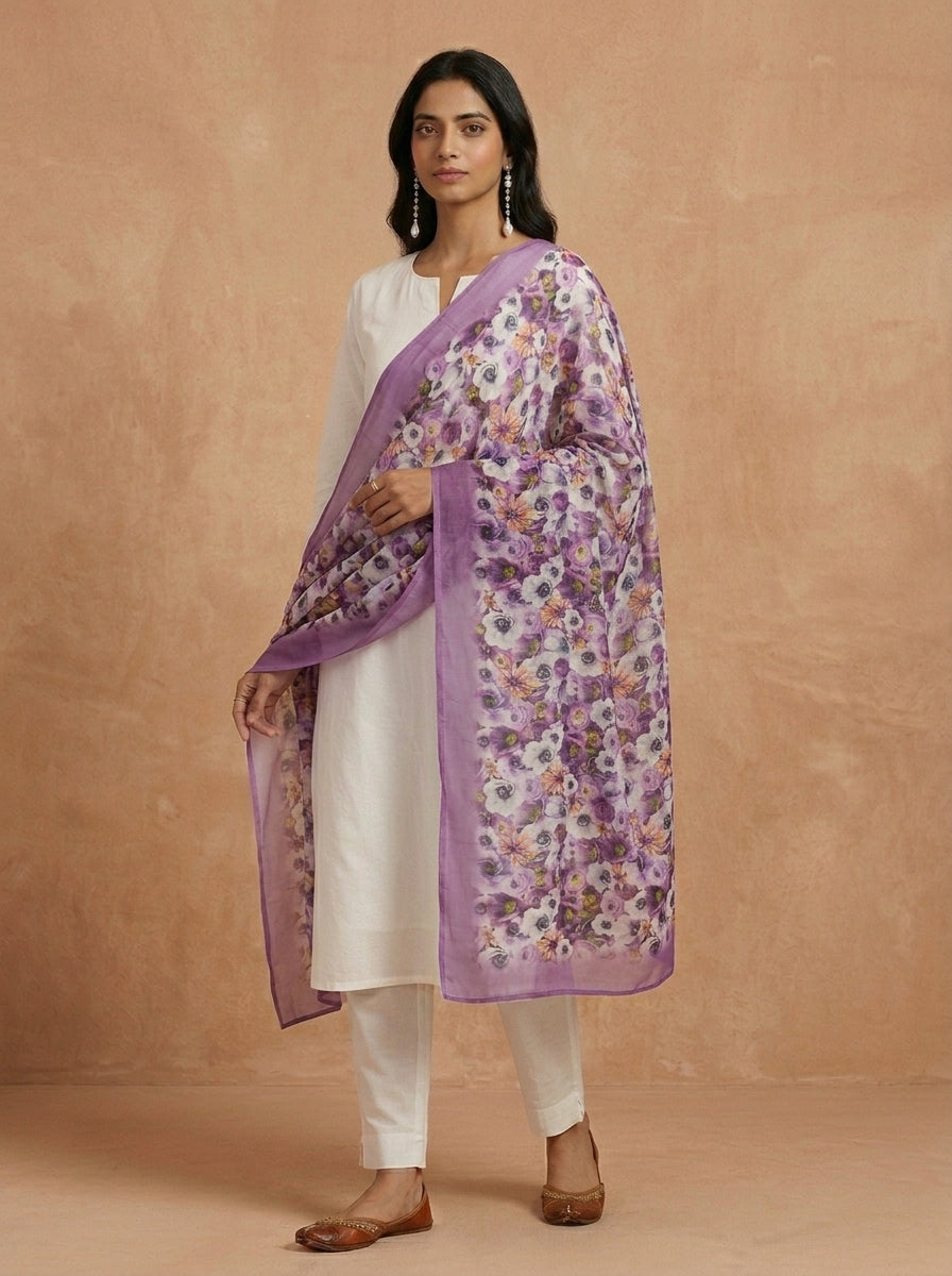 Karivani Luxury Floral Cotton Dupatta