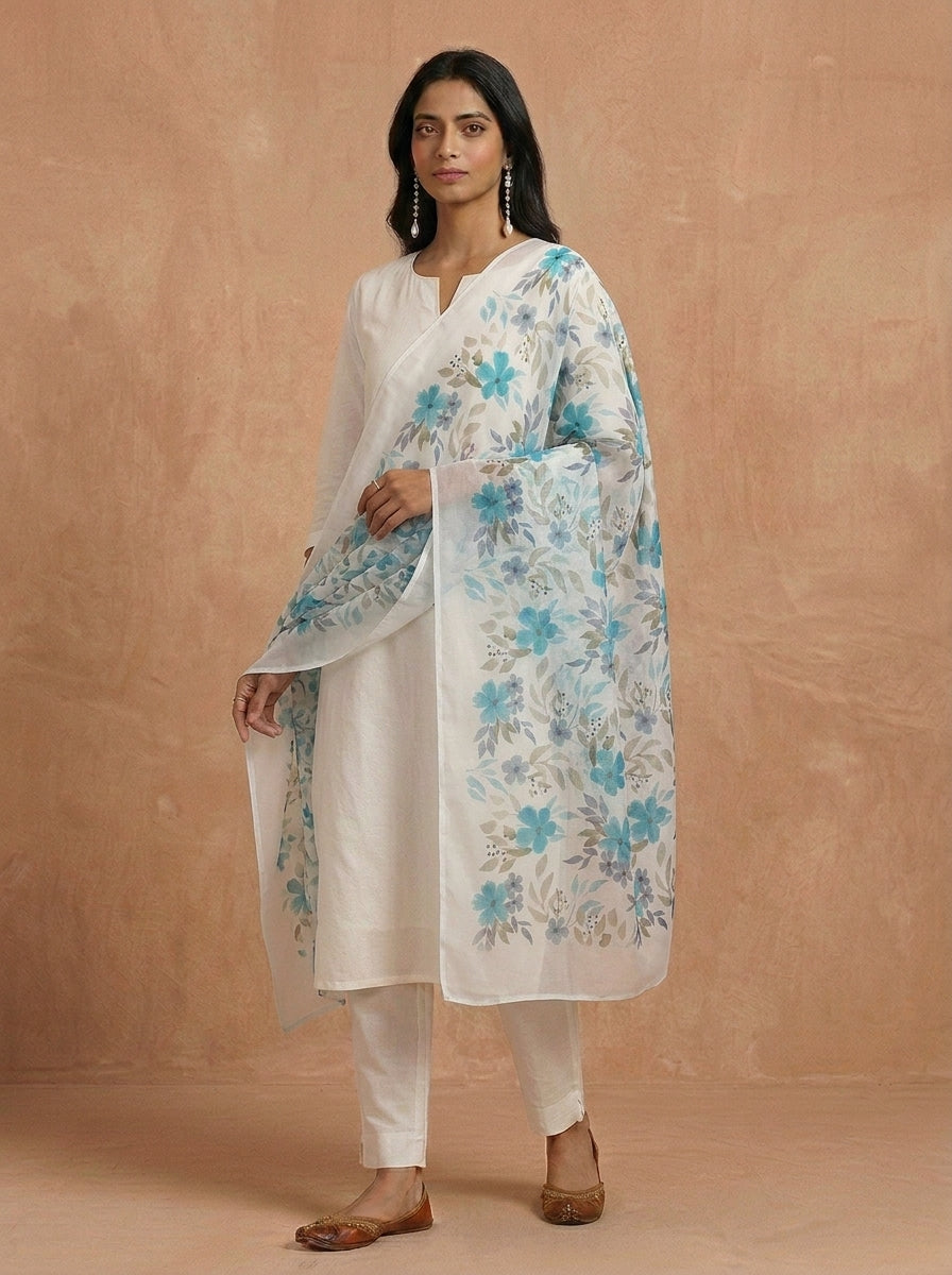 Karivani Luxury Floral Cotton Dupatta