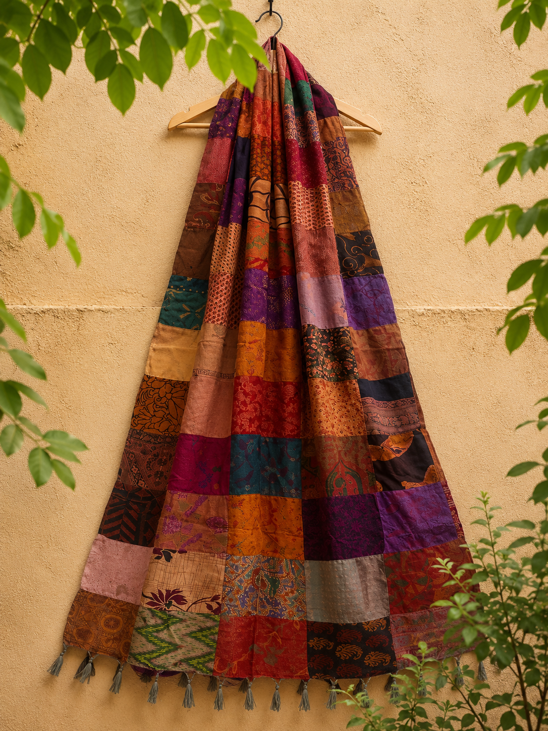 Silk Patchwork Dupatta | 85 x 240 cm