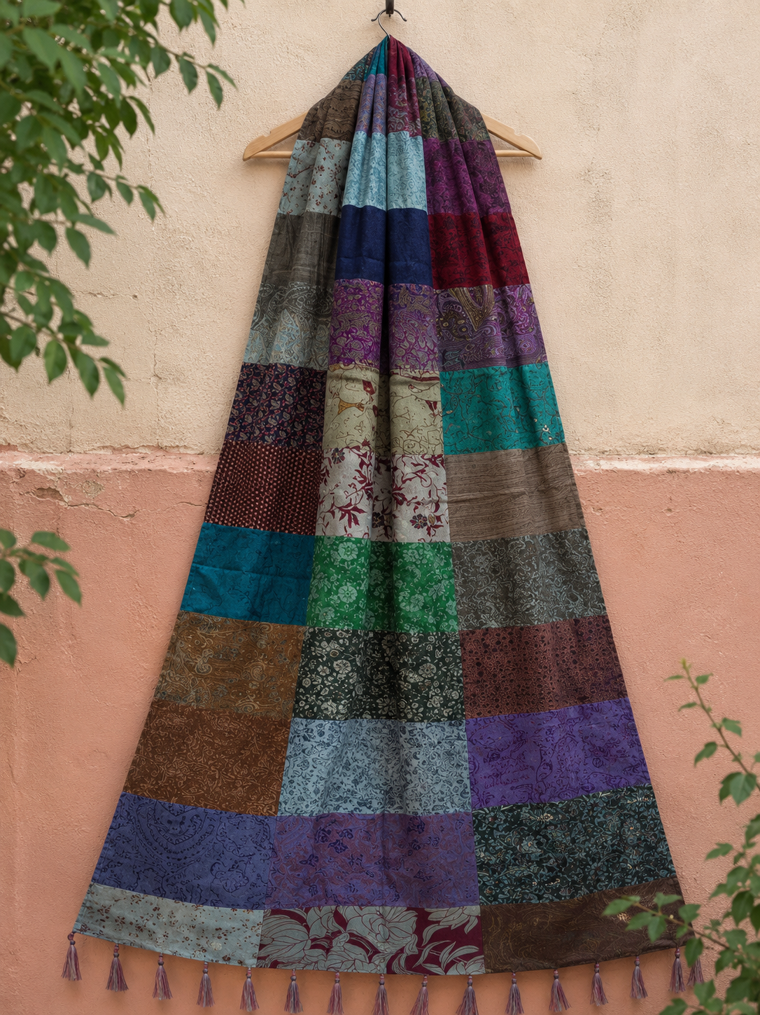 Silk Patchwork Dupatta | 85 x 240 cm
