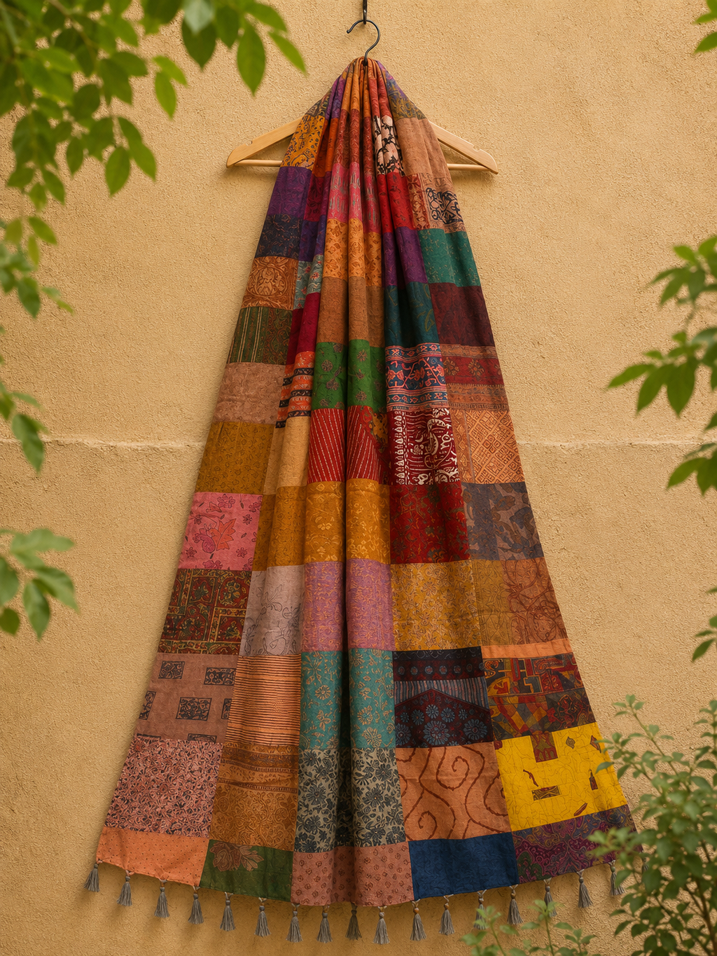 Silk Patchwork Dupatta | 85 x 240 cm
