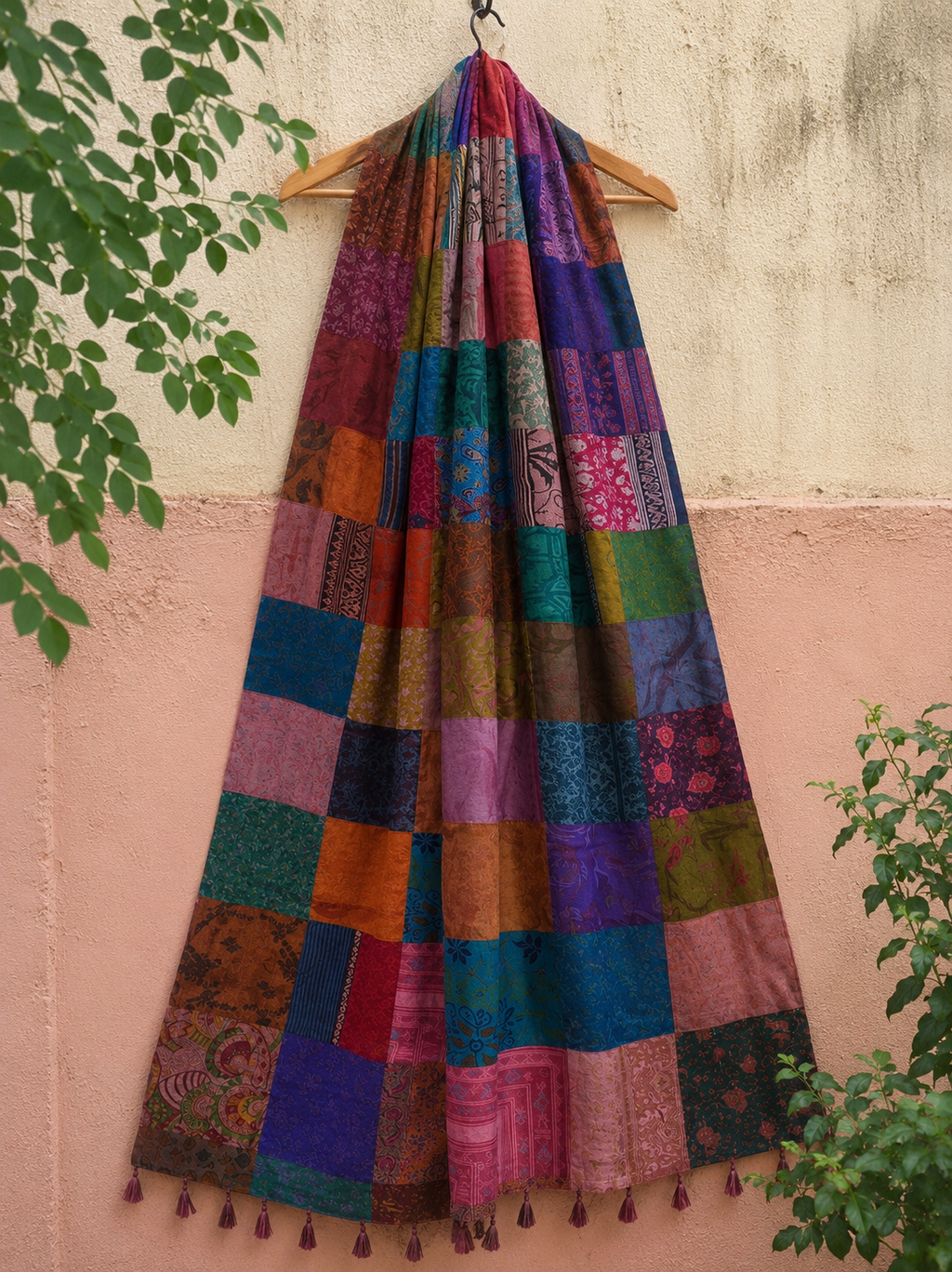 Silk Patchwork Dupatta | 85 x 240 cm
