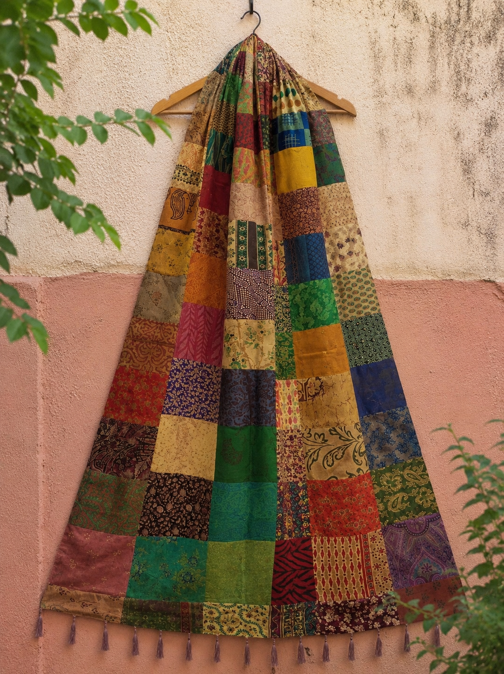 Silk Patchwork Dupatta | 85 x 240 cm